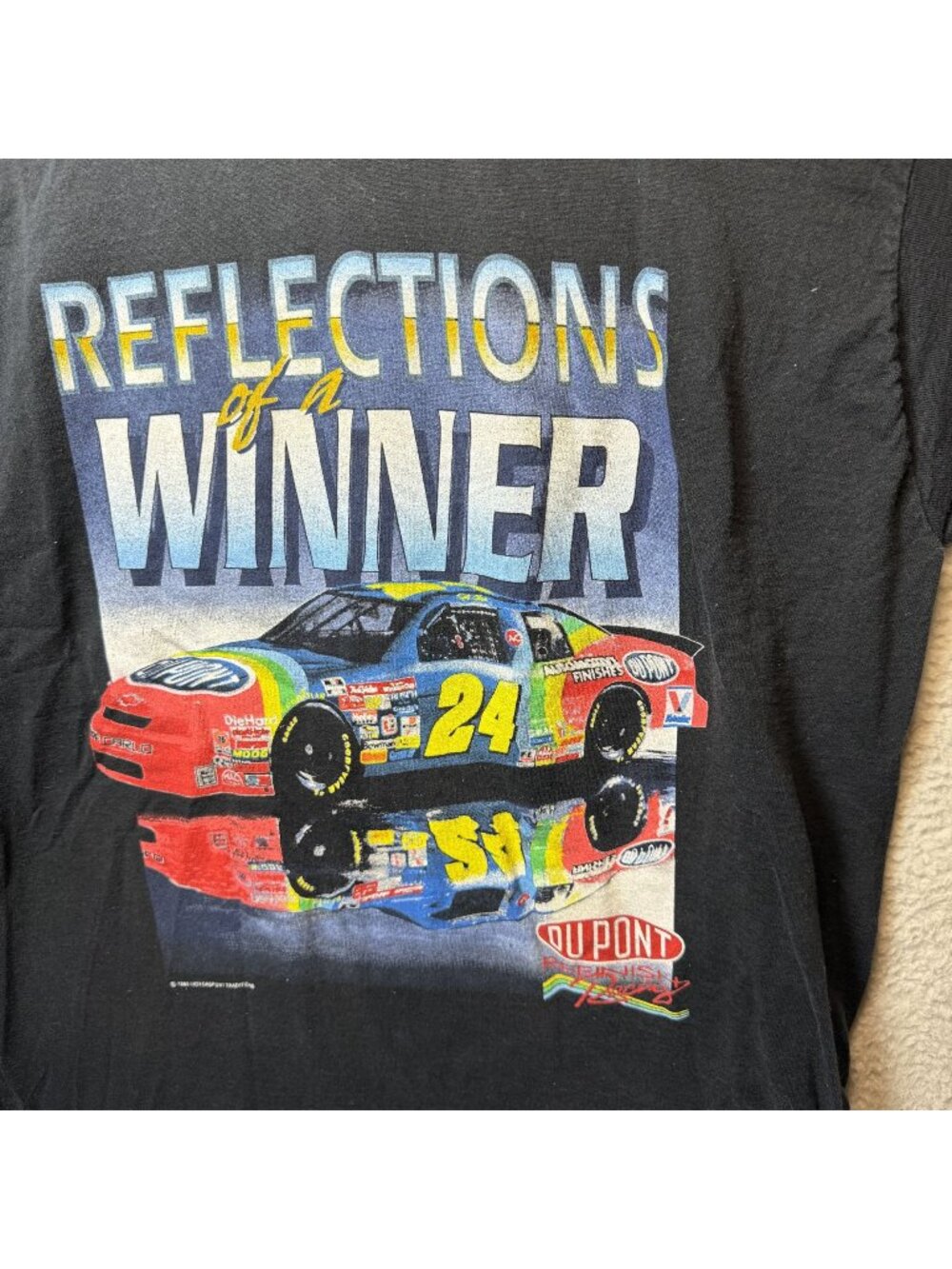 Vintage 90s Reflections Of A Winner Jeff Gordon NASCAR Shirt XXL Black Cotton